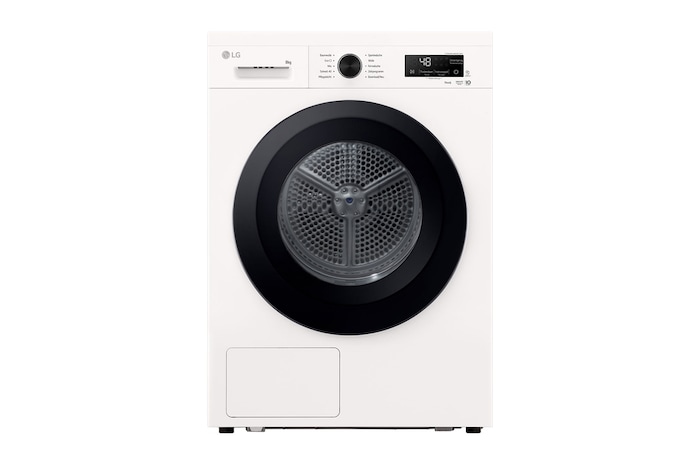 LG Trockner Essence White (EEK C, 8 kg) mit Wärmepumpentechnologie & selbstreinigendem Kondensator I RT80B3C, RT80B3C