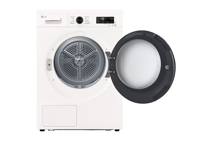 LG Trockner Essence White (EEK C, 8 kg) mit Wärmepumpentechnologie & selbstreinigendem Kondensator I RT80B3C, RT80B3C