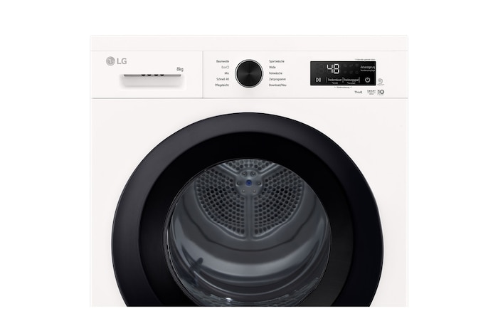 LG Trockner Essence White (EEK C, 8 kg) mit Wärmepumpentechnologie & selbstreinigendem Kondensator I RT80B3C, RT80B3C