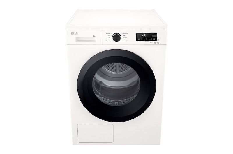 LG Trockner Essence White (EEK C, 8 kg) mit Wärmepumpentechnologie & selbstreinigendem Kondensator I RT80B3C, RT80B3C