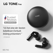 LG TONE Free FN6 | schwarz | Wireless Earbuds mit MERIDIAN-Sound, HBS-FN6