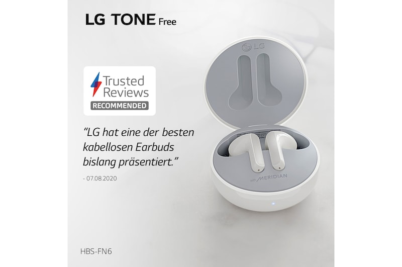 LG TONE Free FN6 | weiß | Wireless Earbuds mit MERIDIAN-Sound, HBS-FN6 White