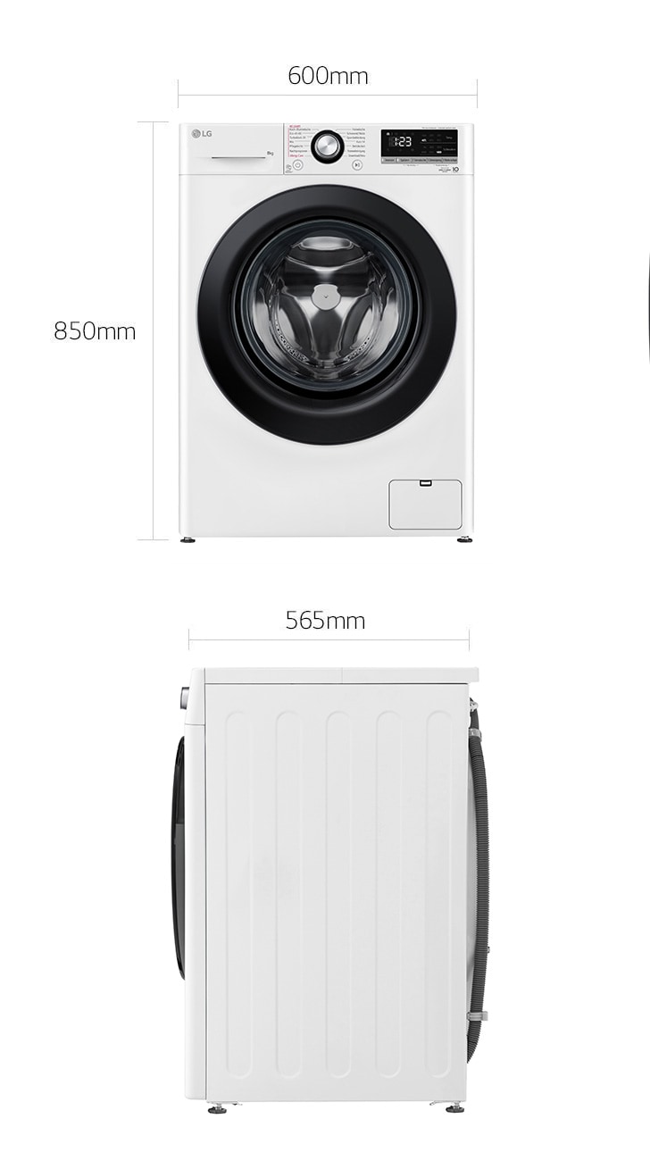 Energieeffizienzklasse | - LG DD® AI | | | 1.400 F4WV4085 | 360° Steam TurboWash® | F4WV4085 DE | | 8 kg A Waschmaschine U./ Min.