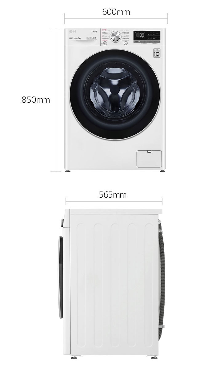 Waschmaschine | 8 kg | | LG Energieeffizienzklasse | - DD® F4WV708P2E 360° | Steam DE A AI | TurboWash®