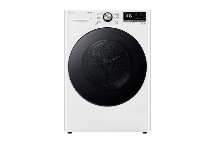 Vorderseite von Trockner Weiß (A+++, 8 kg) mit Dual Inverter Wärmepumpentechnologie & selbstreinigendem Kondensator I RT80V9W