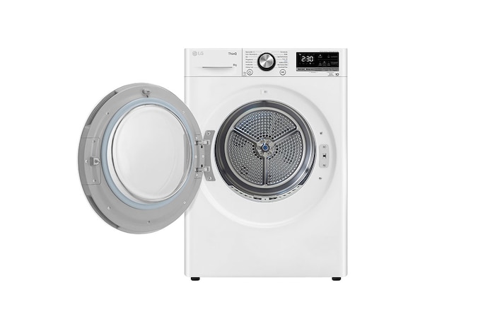 LG Trockner Weiß (EEK C, 8 kg) mit Dual Inverter Wärmepumpentechnologie & selbstreinigendem Kondensator I RT80V9W, RT80V9W
