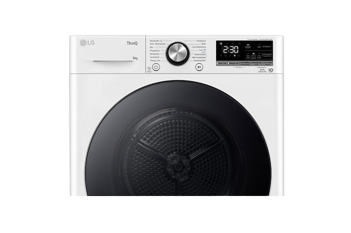 LG Trockner Weiß (EEK C, 8 kg) mit Dual Inverter Wärmepumpentechnologie & selbstreinigendem Kondensator I RT80V9W, RT80V9W