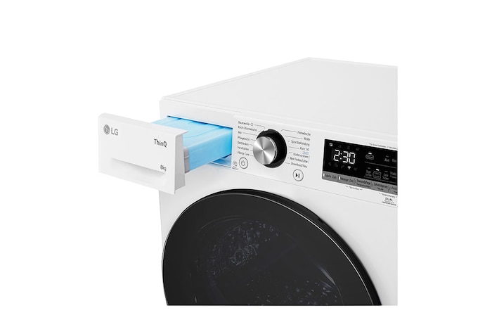 LG Trockner Weiß (EEK C, 8 kg) mit Dual Inverter Wärmepumpentechnologie & selbstreinigendem Kondensator I RT80V9W, RT80V9W