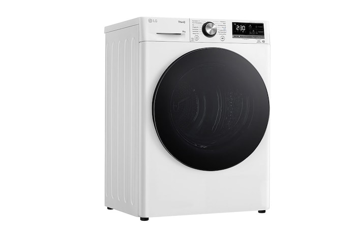 LG Trockner Weiß (EEK C, 8 kg) mit Dual Inverter Wärmepumpentechnologie & selbstreinigendem Kondensator I RT80V9W, RT80V9W