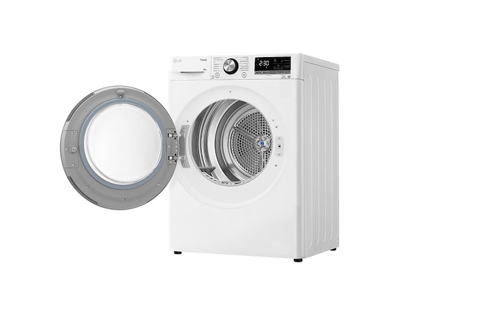 LG Trockner Weiß (EEK C, 8 kg) mit Dual Inverter Wärmepumpentechnologie & selbstreinigendem Kondensator I RT80V9W, RT80V9W