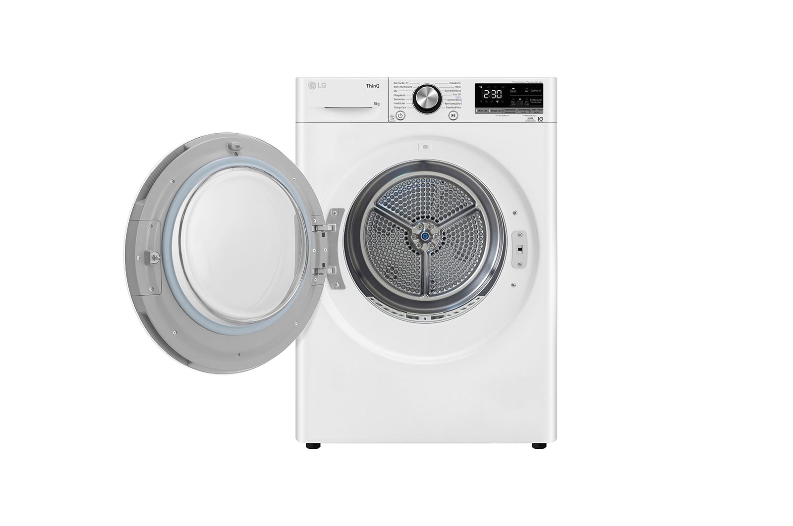 LG Trockner Weiß (A+++, 8 kg) mit Dual Inverter Wärmepumpentechnologie & selbstreinigendem Kondensator I RT80V9W, RT80V9W