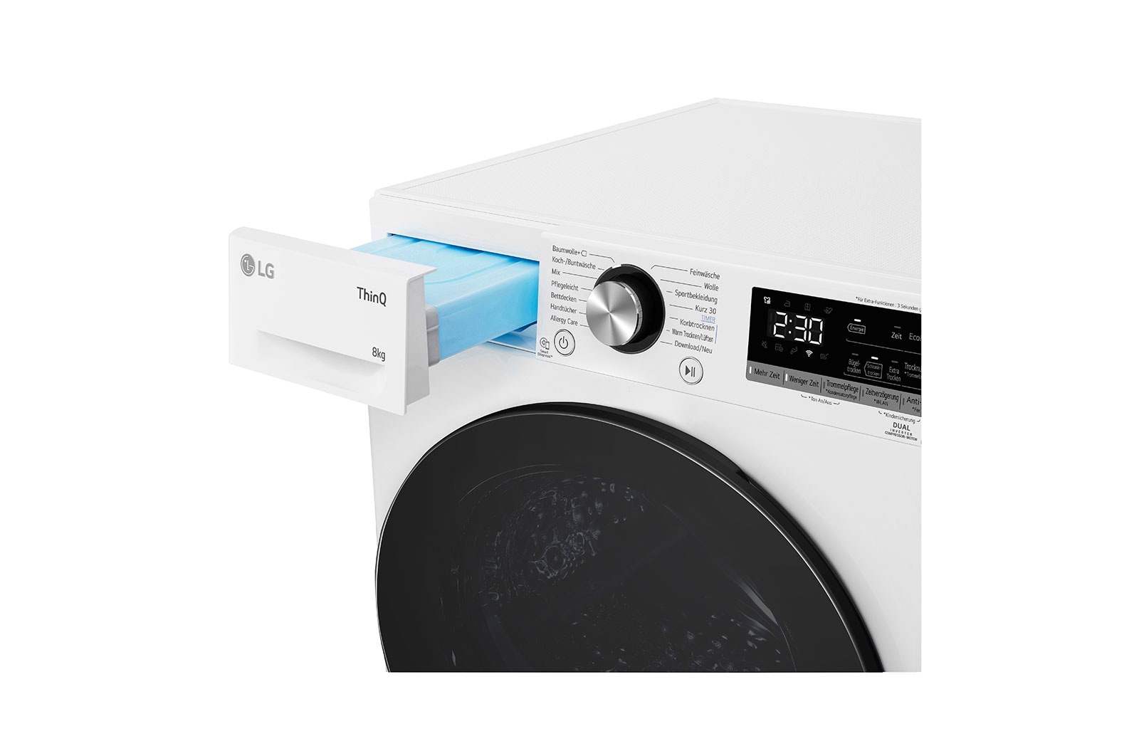 LG Trockner Weiß (A+++, 8 kg) mit Dual Inverter Wärmepumpentechnologie & selbstreinigendem Kondensator I RT80V9W, RT80V9W