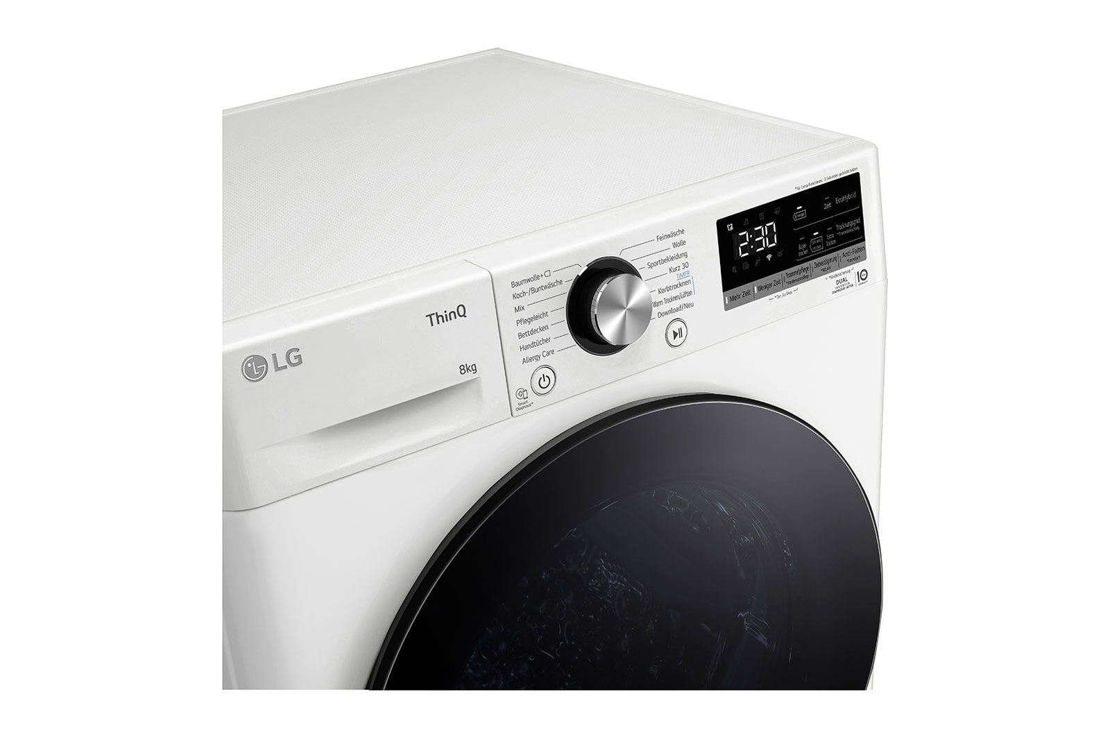 LG Trockner Weiß (A+++, 8 kg) mit Dual Inverter Wärmepumpentechnologie & selbstreinigendem Kondensator I RT80V9W, RT80V9W