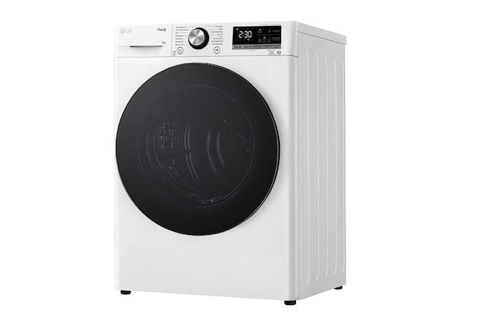 LG Trockner Weiß (EEK C, 9 kg) mit Dual Inverter Wärmepumpentechnologie & selbstreinigendem Kondensator I RT90V9W, RT90V9W