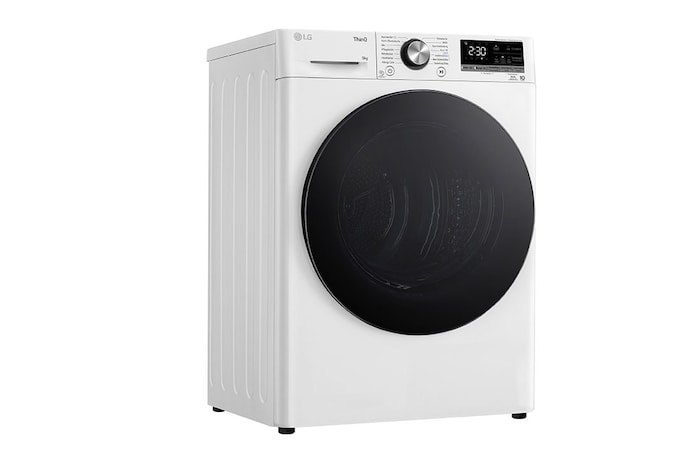 LG Trockner Weiß (EEK C, 9 kg) mit Dual Inverter Wärmepumpentechnologie & selbstreinigendem Kondensator I RT90V9W, RT90V9W