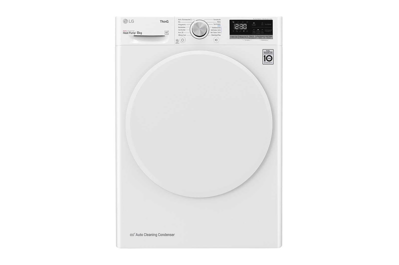 LG Trockner mit Dual Inverter Wärmepumpentechnologie | Automatisch selbstreinigender Kondensator | 8 kg Fassungsvermögen | Wi-Fi-Funktion | Energieeffizienzklasse A++, V3RT8