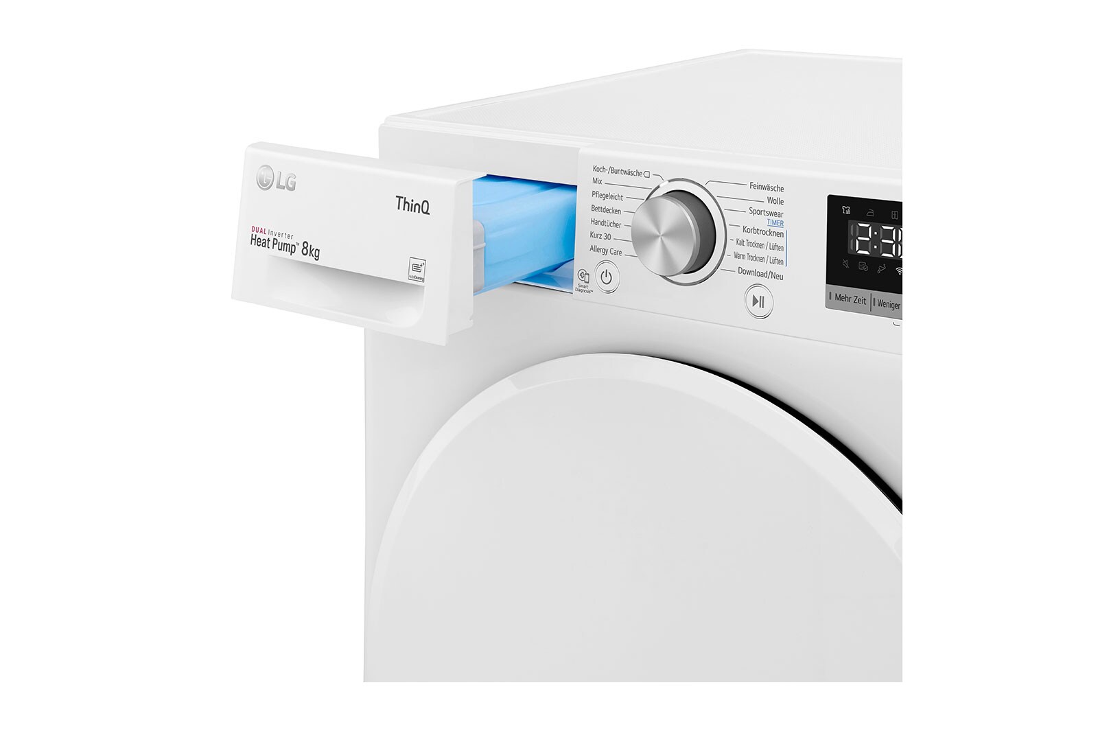 LG Trockner Weiß (D, 8 kg) mit Dual Inverter Wärmepumpentechnologie & selbstreinigendem Kondensator I V3RT8N, V3RT8N