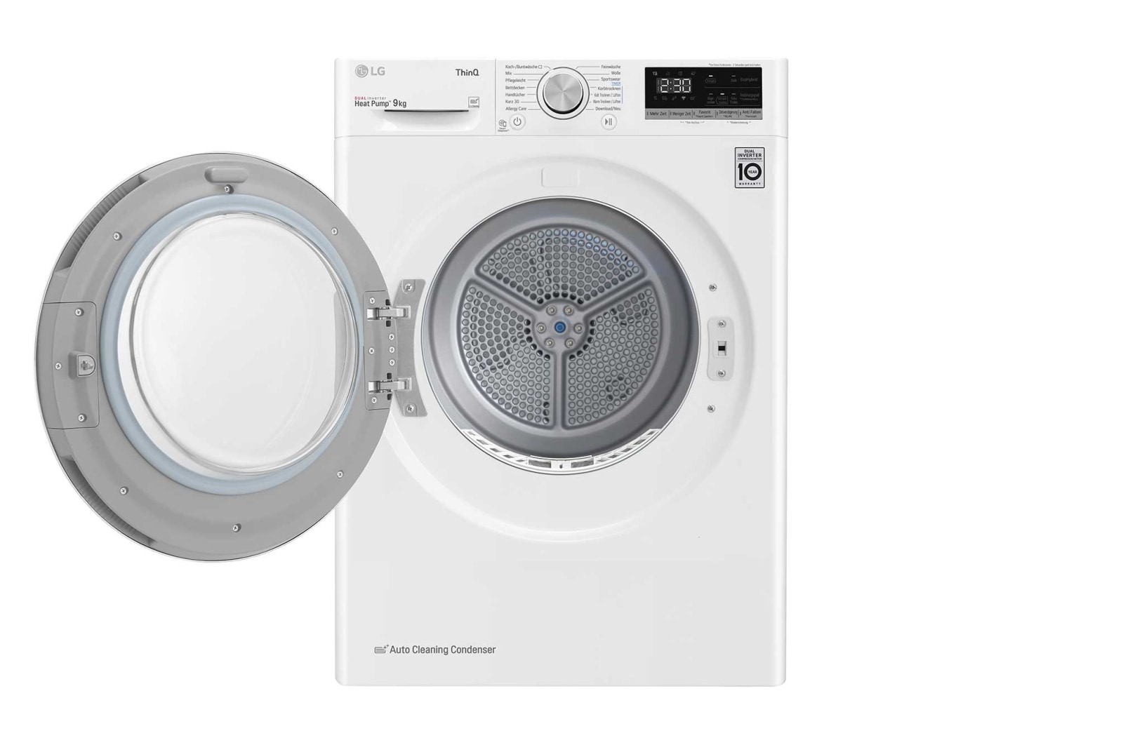 LG Trockner mit Dual Inverter Wärmepumpentechnologie & Sicherheitsglastür | Automatisch selbstreinigender Kondensator | 9 kg Fassungsvermögen | Wi-Fi-Funktion | Energieeffizienzklasse A++, V5RT9