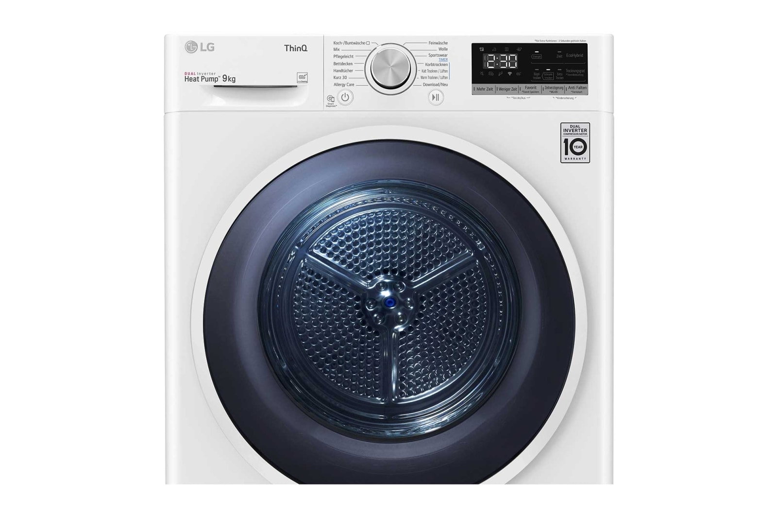 LG Trockner mit Dual Inverter Wärmepumpentechnologie & Sicherheitsglastür | Automatisch selbstreinigender Kondensator | 9 kg Fassungsvermögen | Wi-Fi-Funktion | Energieeffizienzklasse A++, V5RT9