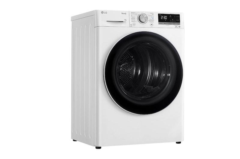 LG Trockner Weiß (C, 9 kg) mit Dual Inverter Wärmepumpentechnologie & selbstreinigendem Kondensator I V9R09TC, V9R09TC