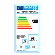 LG 43″ UHD 4K TV - Energieeffizienzklasse A (Spektrum: A+++ bis D), 43UM7390PLC