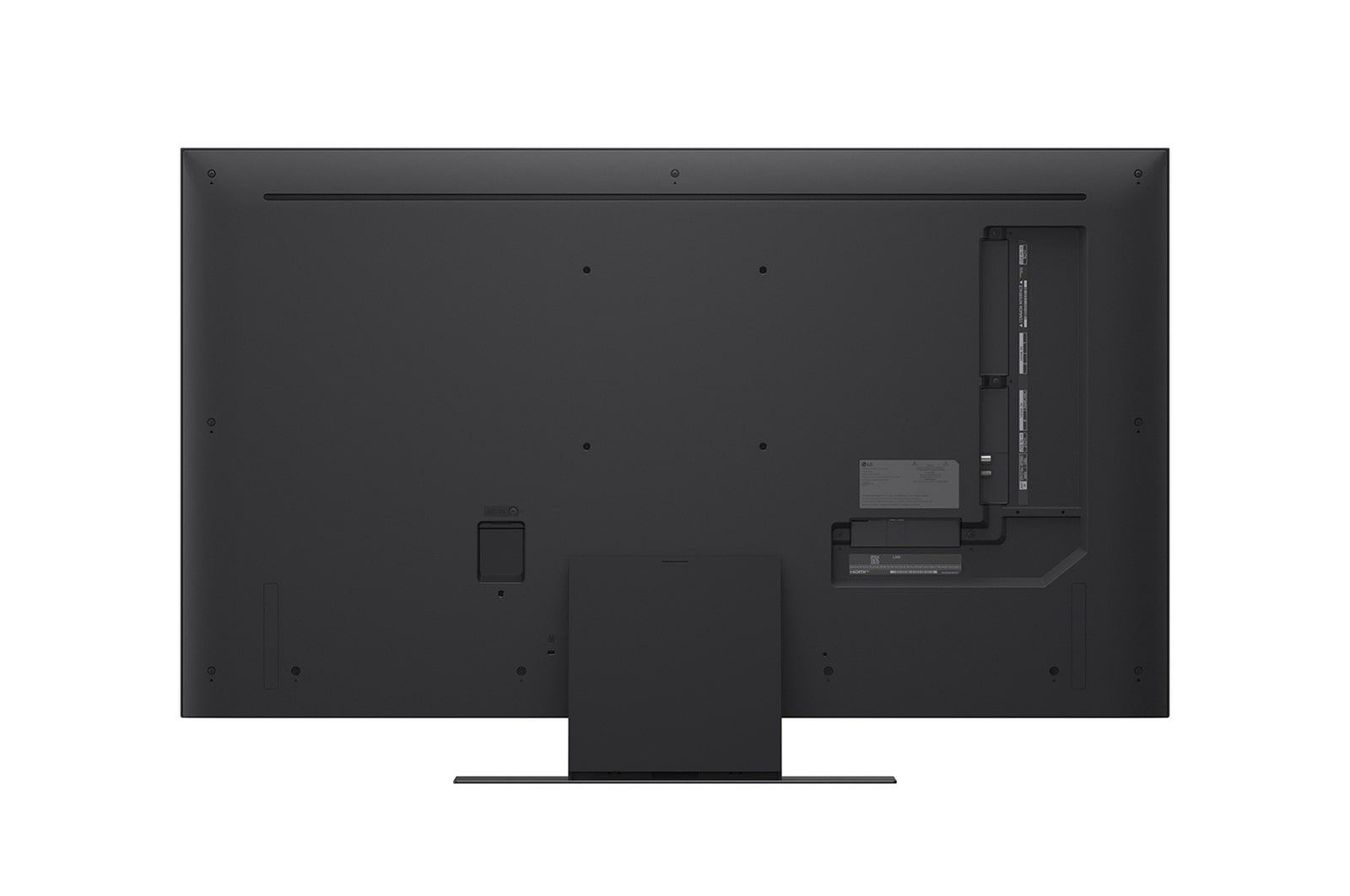 Leicht abgewinkelte Seitenansicht des LG QNED evo TV von rechts