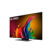 Leicht abgewinkelte Seitenansicht des LG QNED TV, QNED85