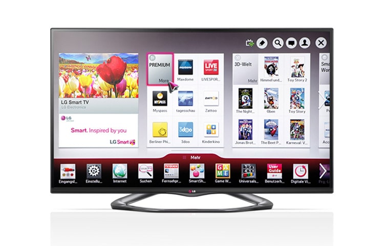 LG CINEMA 3D-TV mit 119 cm (47 Zoll) Bildschirmdiagonale, Smart TV, CINEMA SCREEN-Design und Magic Remote , 47LA6608