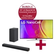 LG 55NANO819QA 55'' LG NanoCell 4K TV NANO81 & DS40Q 2.1 Soundbar mit 300 Watt | kabelloser Subwoofer, 55NANO819QA.DS40Q