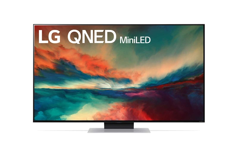 Vorderseite von 55 Zoll LG 4K QNEDMiniLED TV QNED86 55QNED866RE