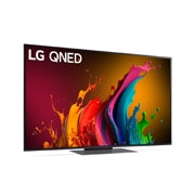 Leicht abgewinkelte Seitenansicht des LG QNED TV, QNED85