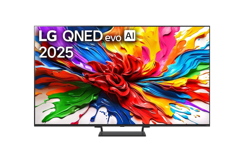 Vorderseite von 55 Zoll LG QNED evo AI QNED93 MiniLED 4K Smart TV 55QNED93A6A