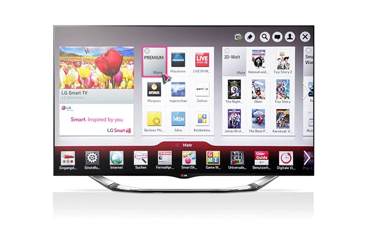 LG CINEMA 3D Smart TV mit 152 cm (60 Zoll) Bildschirmdiagonale, CINEMA SCREEN-Design und Magic Remote, 60LA8609