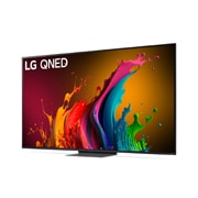 Leicht abgewinkelte Seitenansicht des LG QNED TV, QNED85