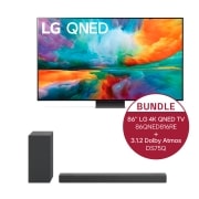 LG 86'' LG 4K QNED TV QNED81 86QNED816RE & 3.1.2 Dolby Atmos® Soundbar mit 380 Watt | kabelloser Subwoofer  DS75Q, 86QNED816RE.DS75Q