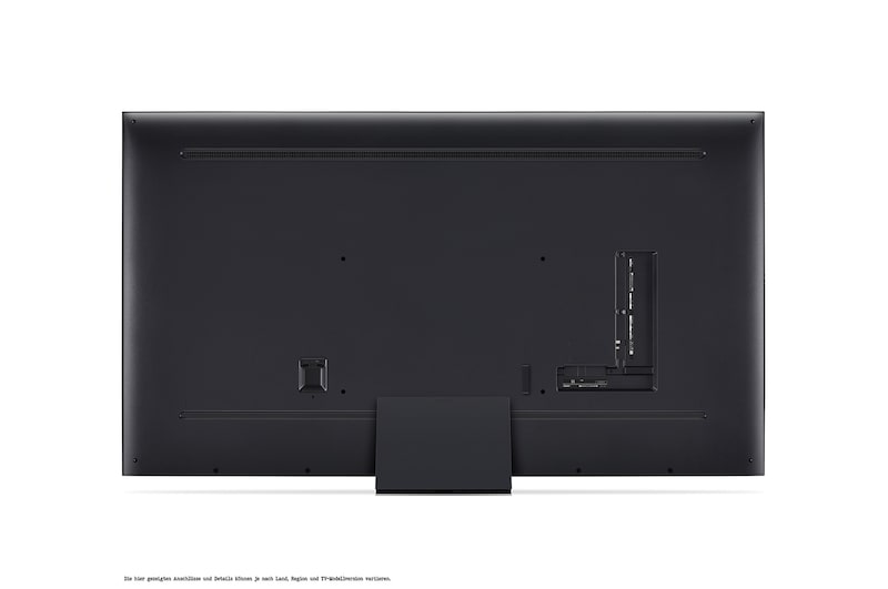 Rückansicht des LG QNED TV, QNED85