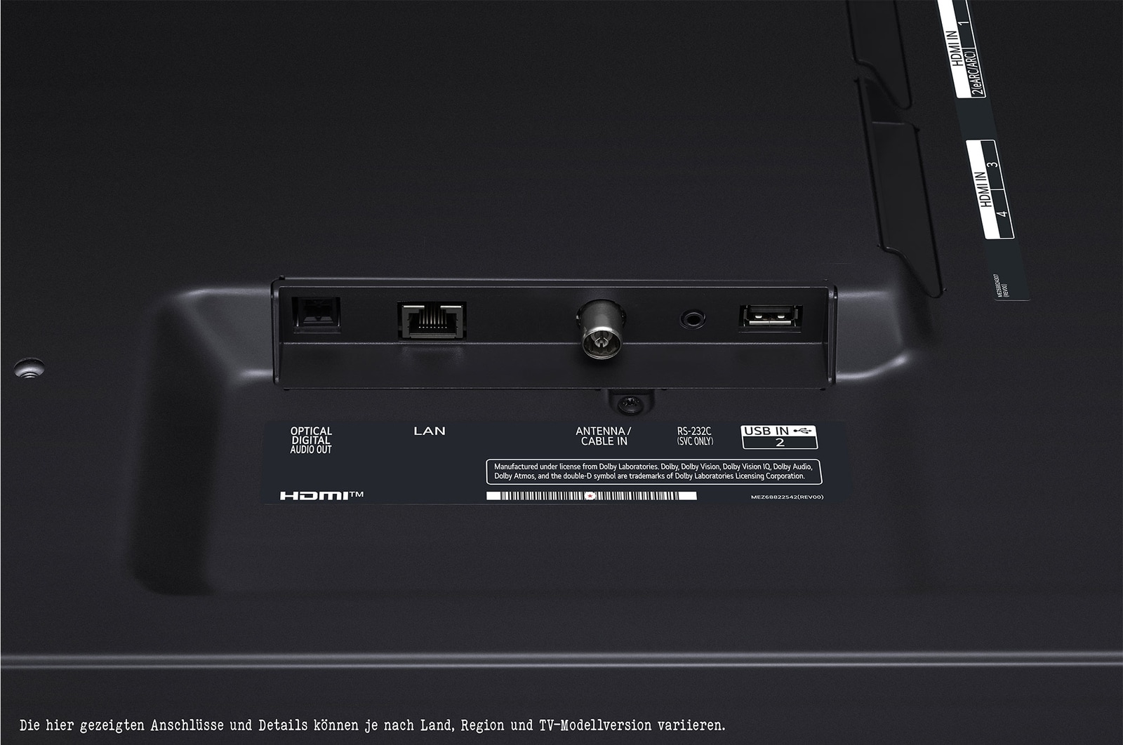 Rückansicht des LG QNED TV, 43QNED776RB