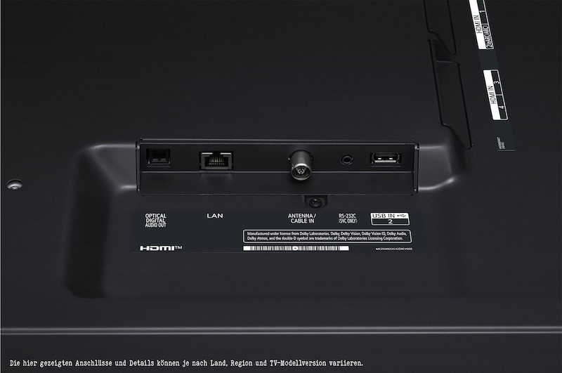 Rückansicht des LG QNED TV, 43QNED776RB