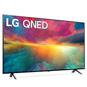 Leicht abgewinkelte Seitenansicht des LG QNED TV, 43QNED776RB