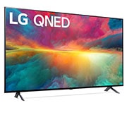 Leicht abgewinkelte Seitenansicht des LG QNED TV, 75QNED776RB