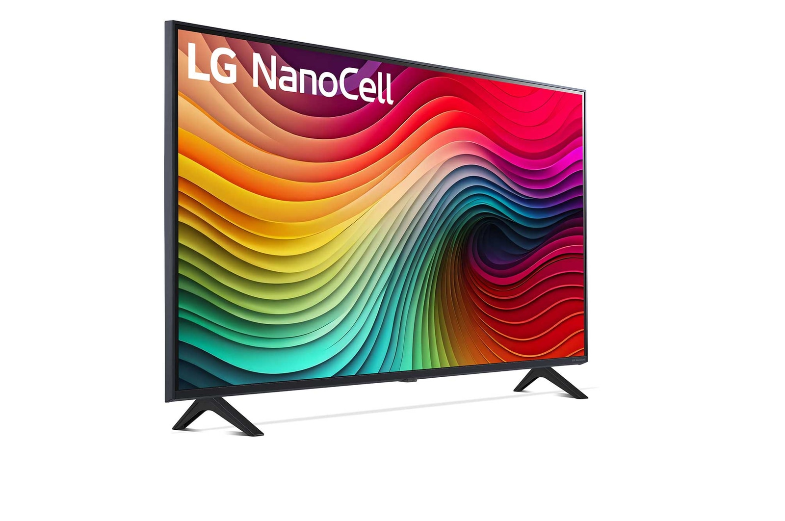 Slightly-angled left-facing side view of LG NanoCell TV