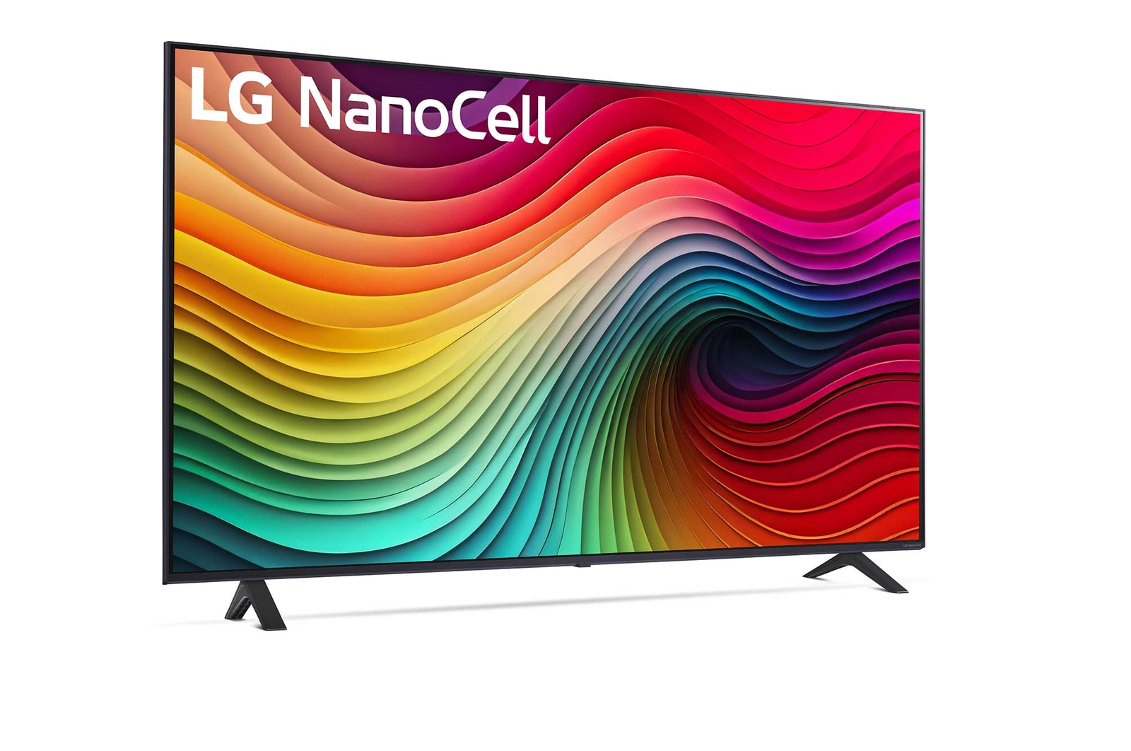 Slightly-angled left-facing side view of LG NanoCell TV