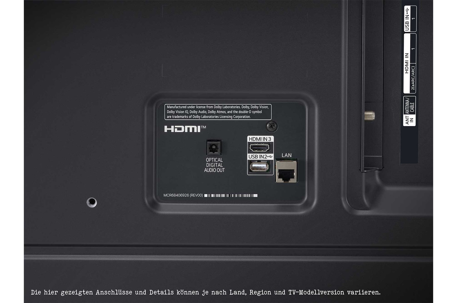 LG NanoCell TV Part Back Detailed Drawing