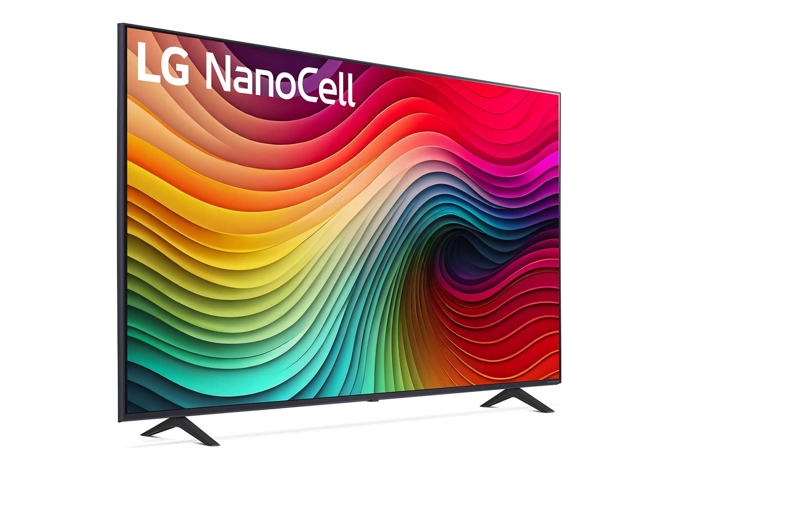 Slightly-angled left-facing side view of LG NanoCell TV