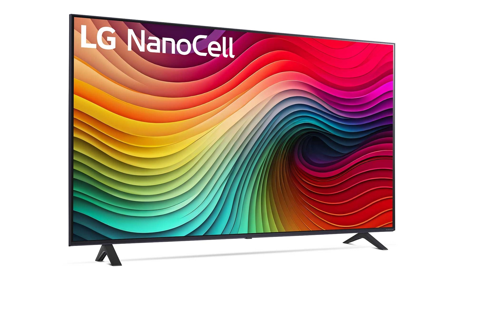 Slightly-angled left-facing side view of LG NanoCell TV