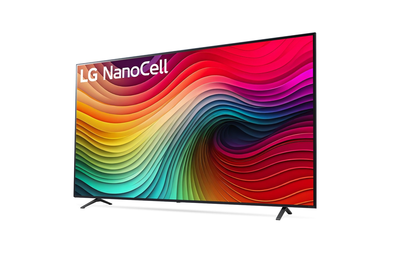 Slightly-angled right-facing side view of LG NanoCell TV