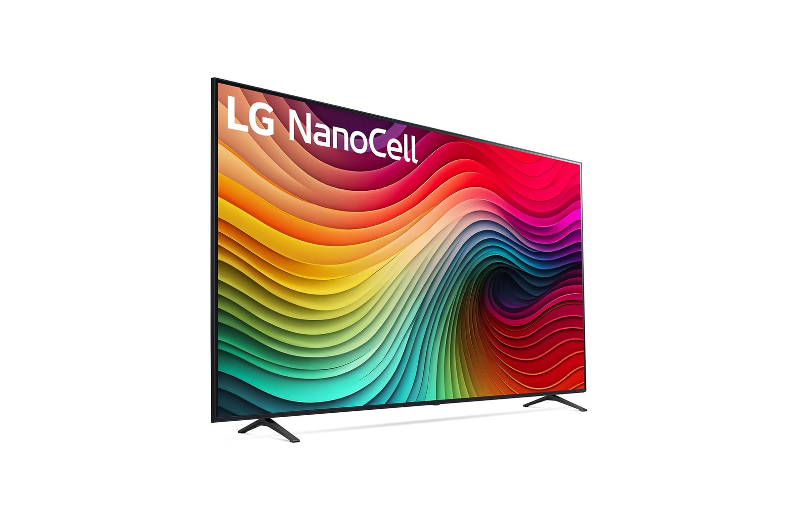 Slightly-angled left-facing side view of LG NanoCell TV