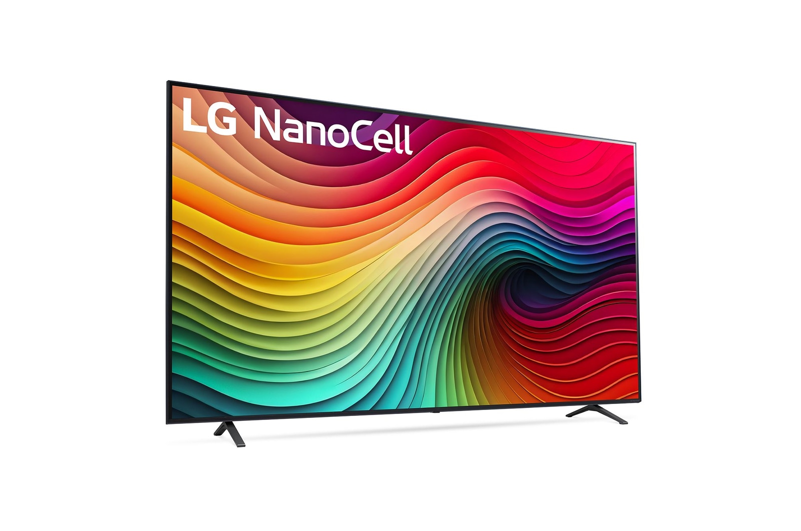 Slightly-angled left-facing side view of LG NanoCell TV