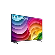 Leicht abgewinkelte Seitenansicht des LG NanoCell-Fernsehers, NANO82