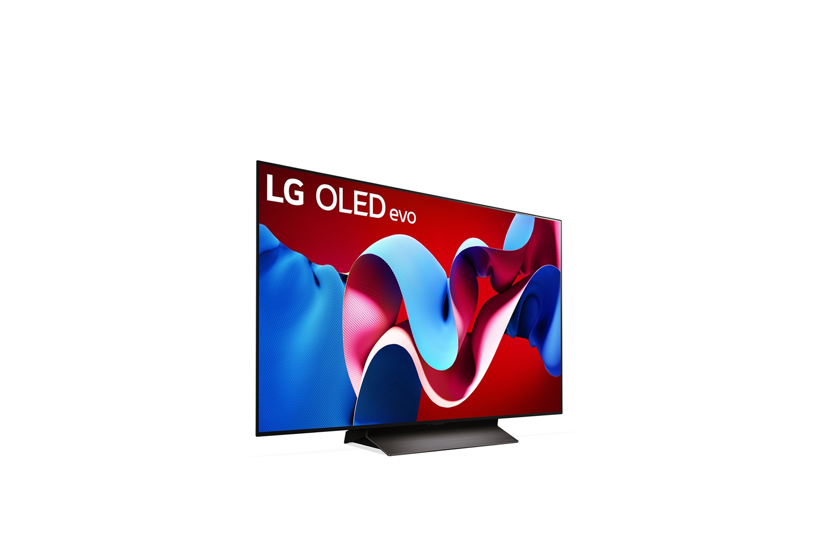 Nach rechts gerichtete Seitenansicht des LG OLED evo TV C4